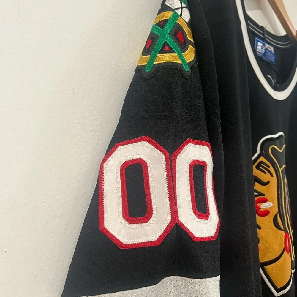 Chicago Blackhawks Starter Vintage jersey black alternate rare mens sz X Large - Picture 5 of 11
